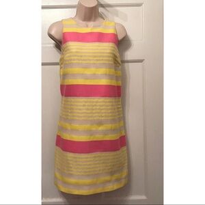 Pink & Yellow Shift Dress From THE LOFT Sz 2